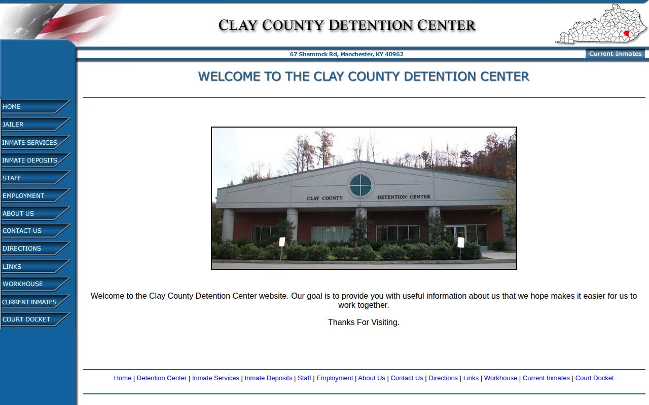 Clay County Detention Center release records and official facility site