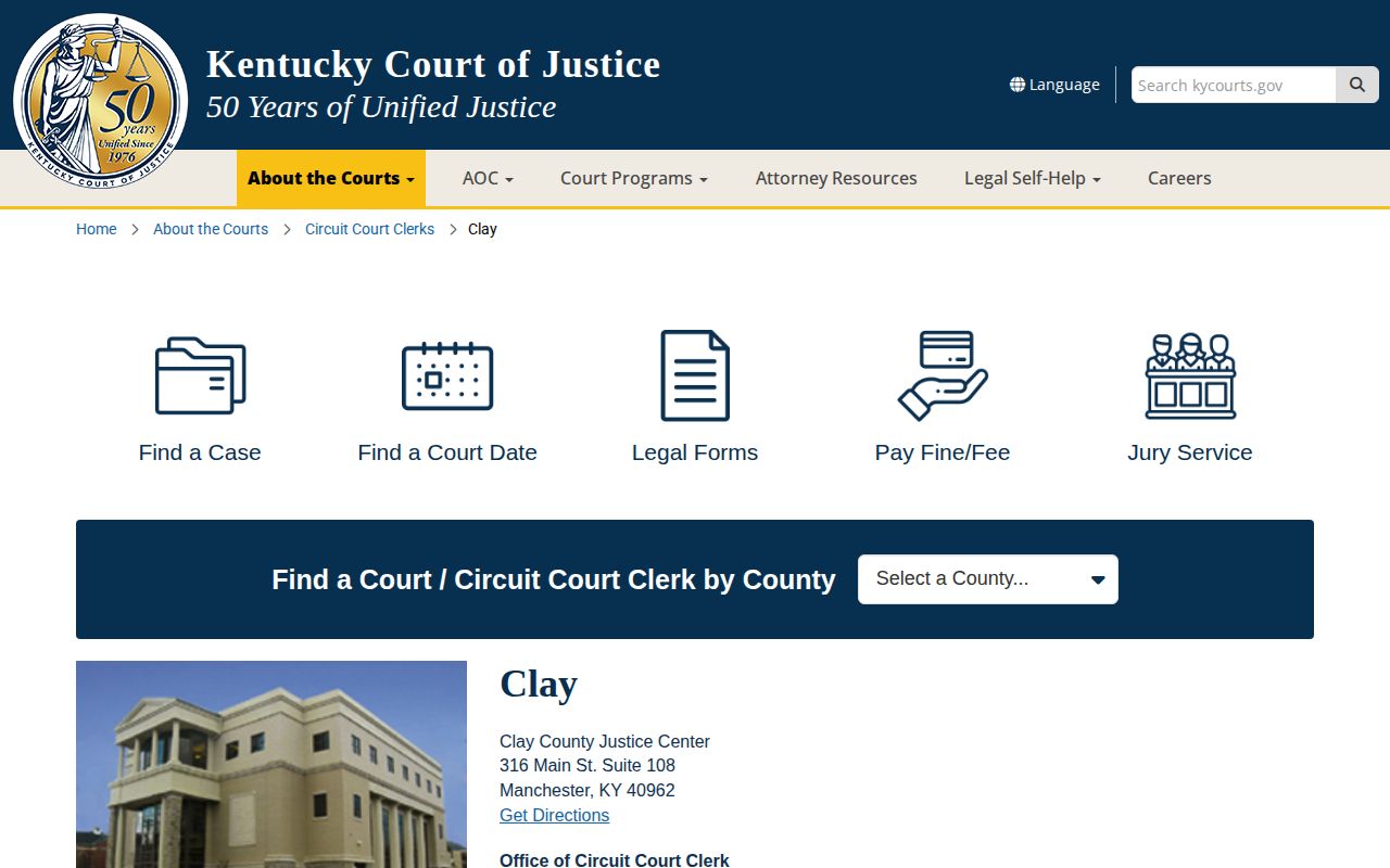 Clay County court record access for released inmates